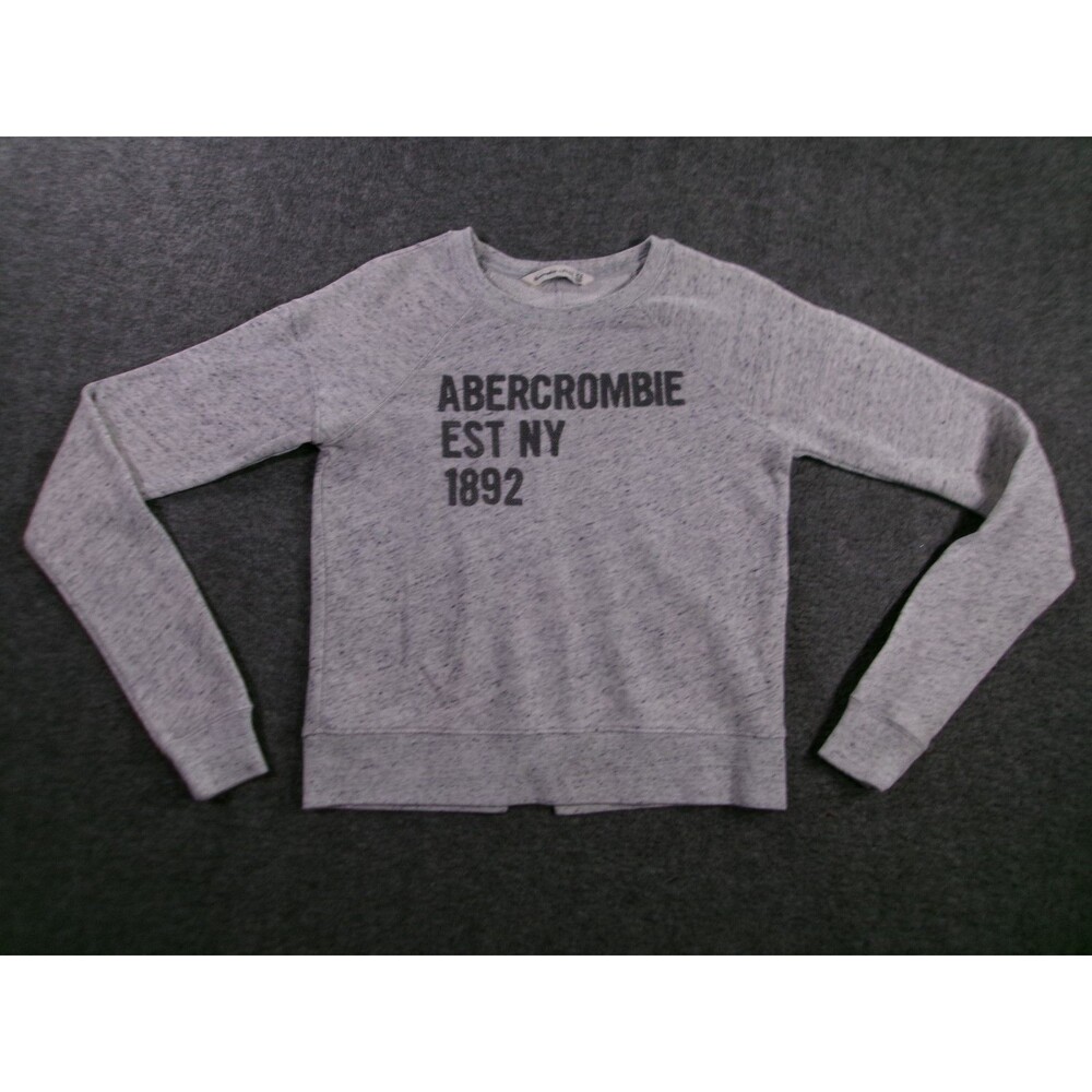 Abercrombie Fitch Sweatshirt Women XS Gray Cropped Pullover Causal Cozy Lounge